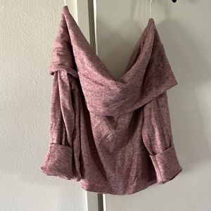Off the shoulder cropped sweater
